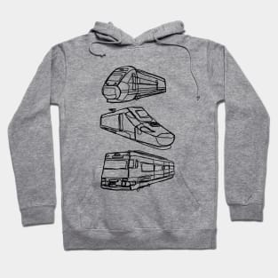 Railway rails train train driving love trains train driver high speed trains locomotive Hoodie